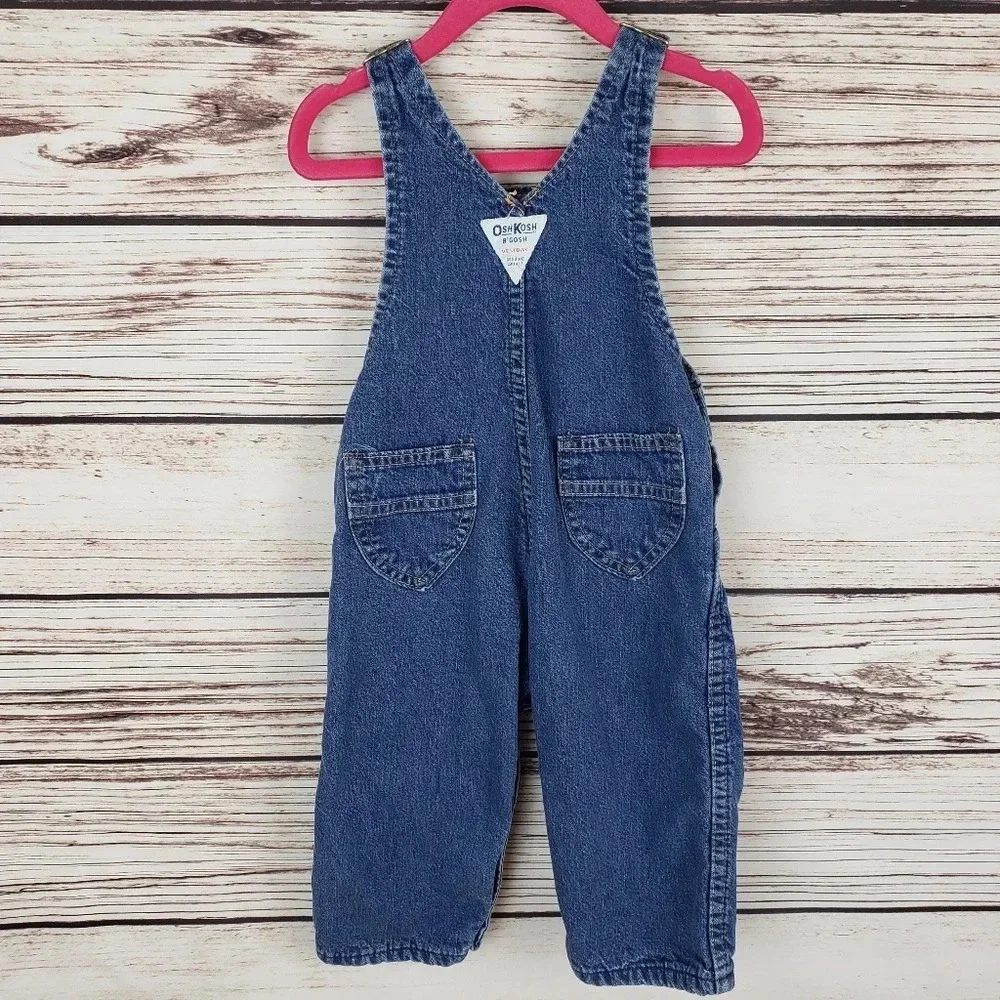 OshKosh B'Gosh 24 Mon VTG Lined Denim Overalls
